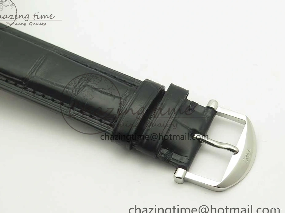 MIROTIME 0306 Supportive Portofino Automatic SS AF 1:1 Best Edition White Dial on Black Croco Leather Strap A 7184